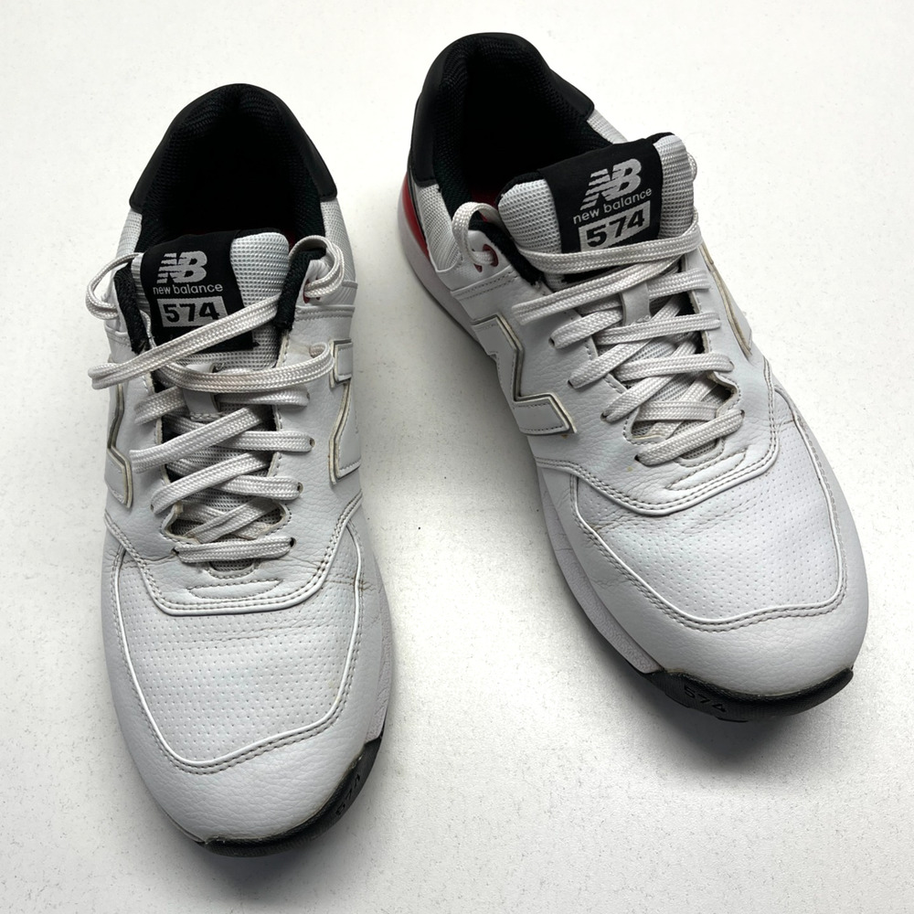 New Balance 574 Greens V2 MG574WK White/Black Men Spikeless Golf Shoes Size 9.5